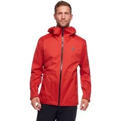 Black Diamond Men's Stormline Stretch Rain Shell -Travel Essentials Shop CDT0 6019 M STORMLINE STRETCH RAIN SHELL RED ROCK 01