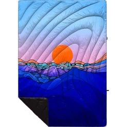 Rumpl Original Puffy Blanket - Printed 1-Person -Travel Essentials Shop TPPB BB1 1 SKYLINE DIVIDE BROOKLYN BELL OGPUFFY 1P FLATLAY